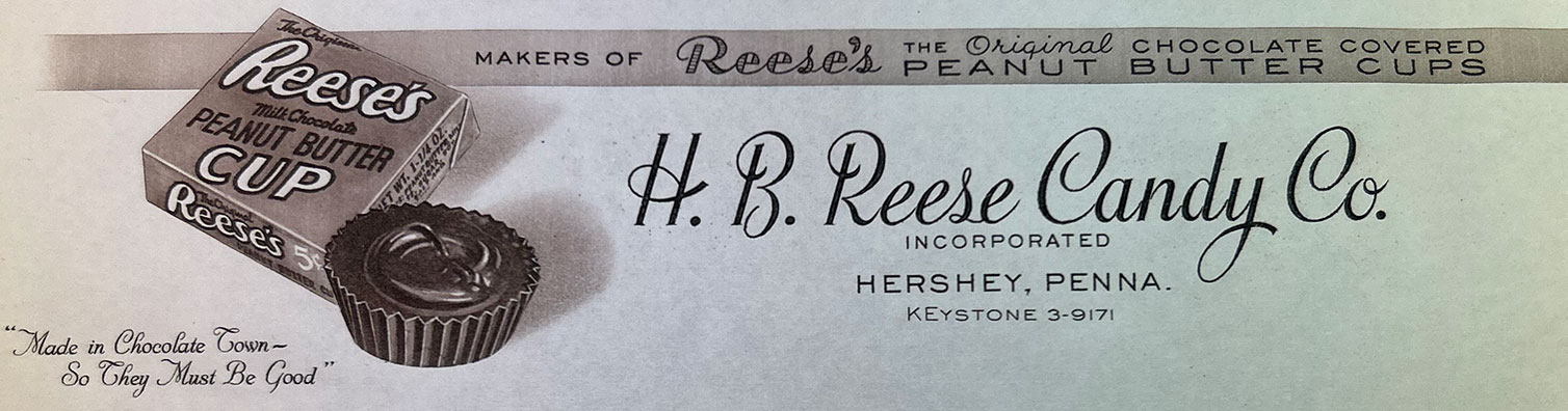 H. B. Reese Candy Co. letterhead before its merger with The Hershey Company